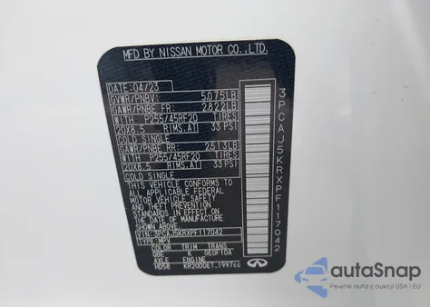 2023 Infiniti Qx55 Essential Awd z USA, uszkodzony, nr VIN 3PCAJ5KRXPF117042